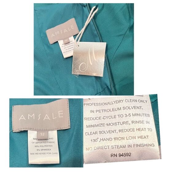 Amsale Nadia One Shoulder Cap Sleeve Crepe Gown Dress BNWT - Picture 7 of 7